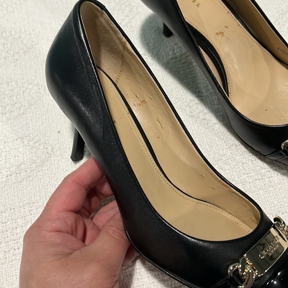 Coach heels pumps kitten heel black Bowery gold‎ hardware - Picture 6 of 16
